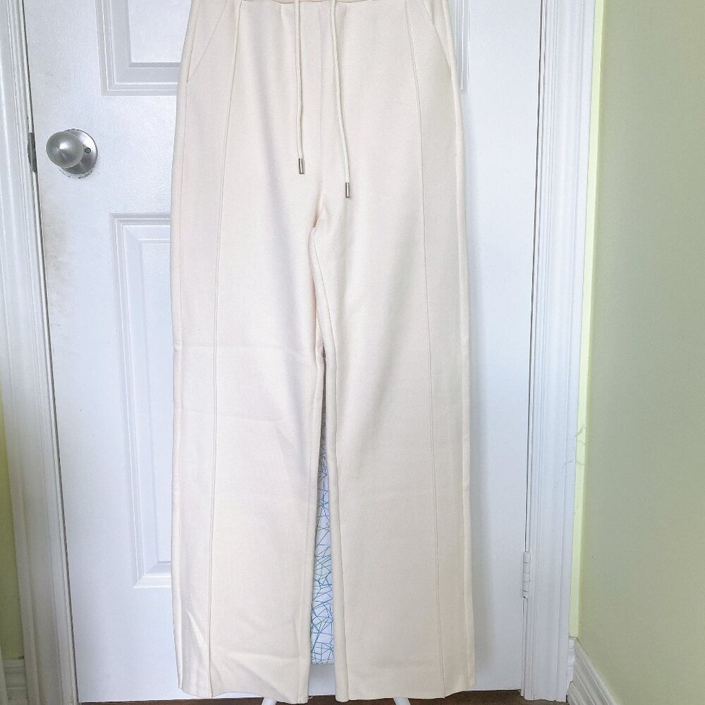 New Creamy White Soft Warm Fleece Staight-Leg Pants